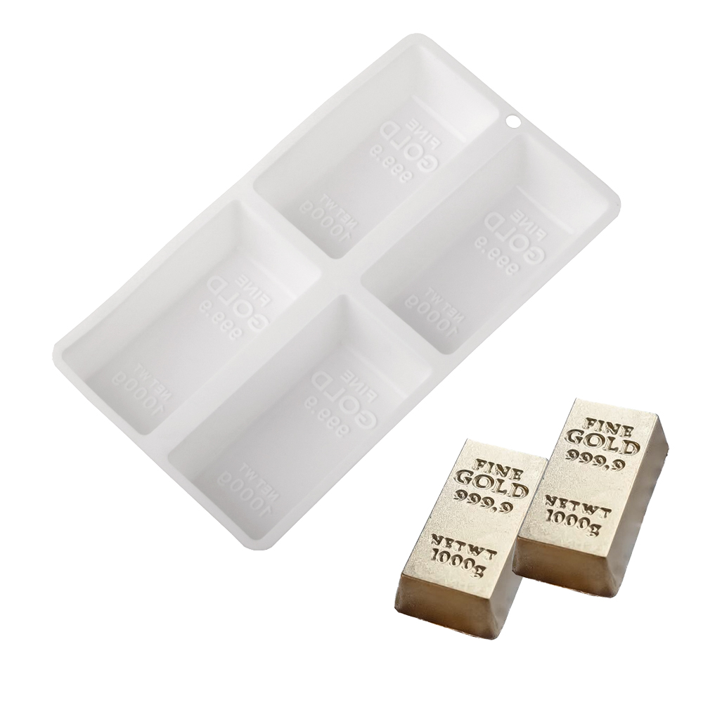 4-Cells Gold Bar Shaped Mousse - Kitchen Gadgets Gold 评论和价格