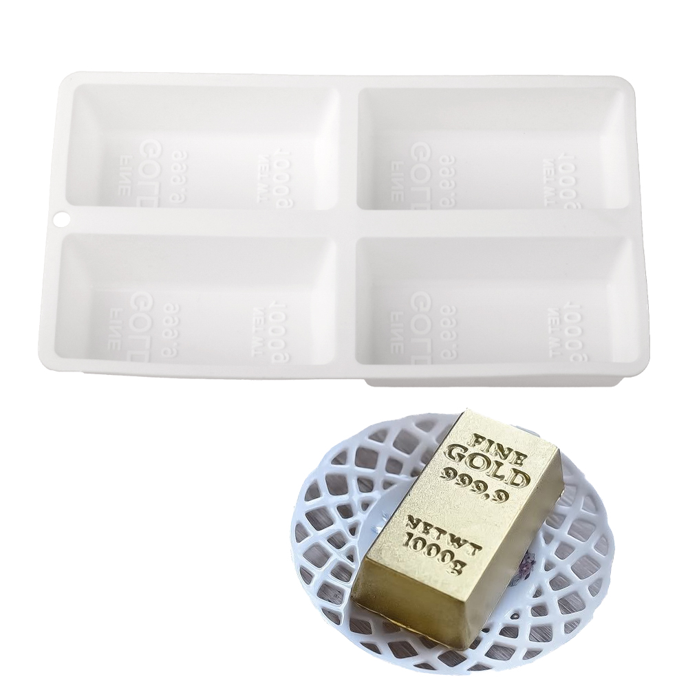 4-Cells Gold Bar Shaped Mousse - Kitchen Gadgets Gold 评论和价格