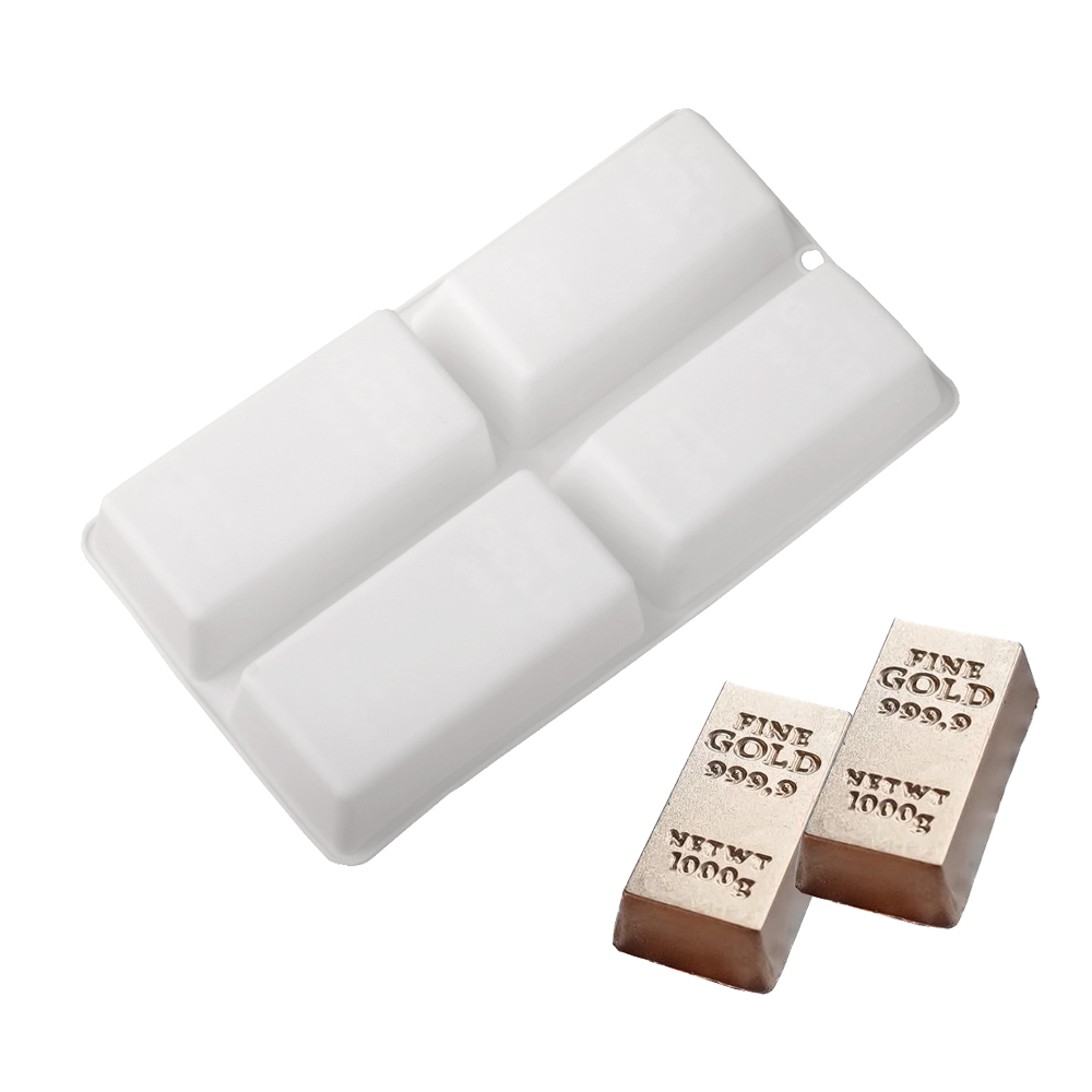 4-Cells Gold Bar Shaped Mousse - Kitchen Gadgets Gold 评论和价格
