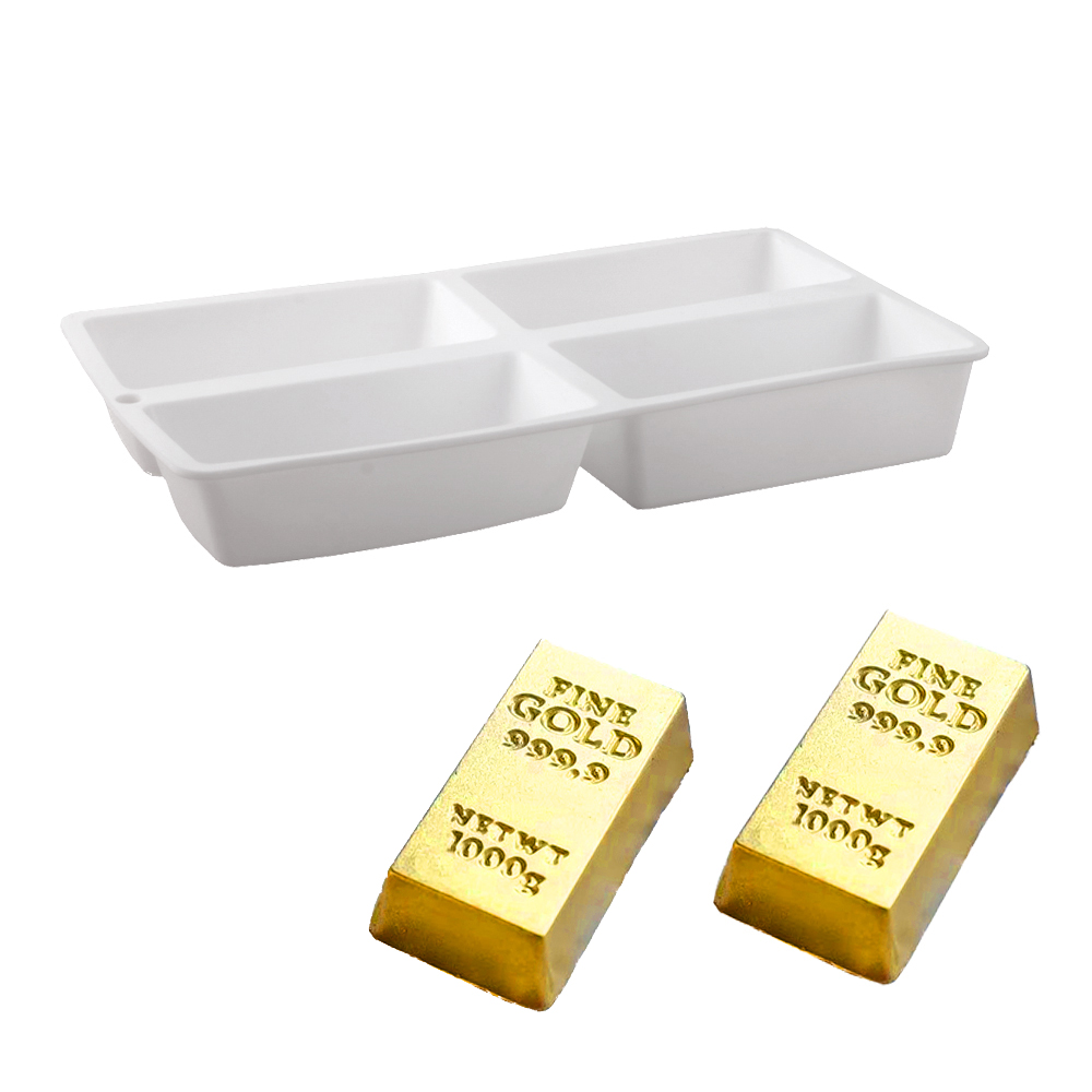 4-Cells Gold Bar Shaped Mousse - Kitchen Gadgets Gold 评论和价格
