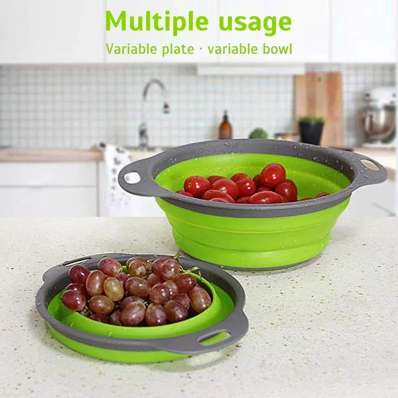 1Pc Foldable Silicone Strainer - Kitchen Gadgets Organizer 评论和价格
